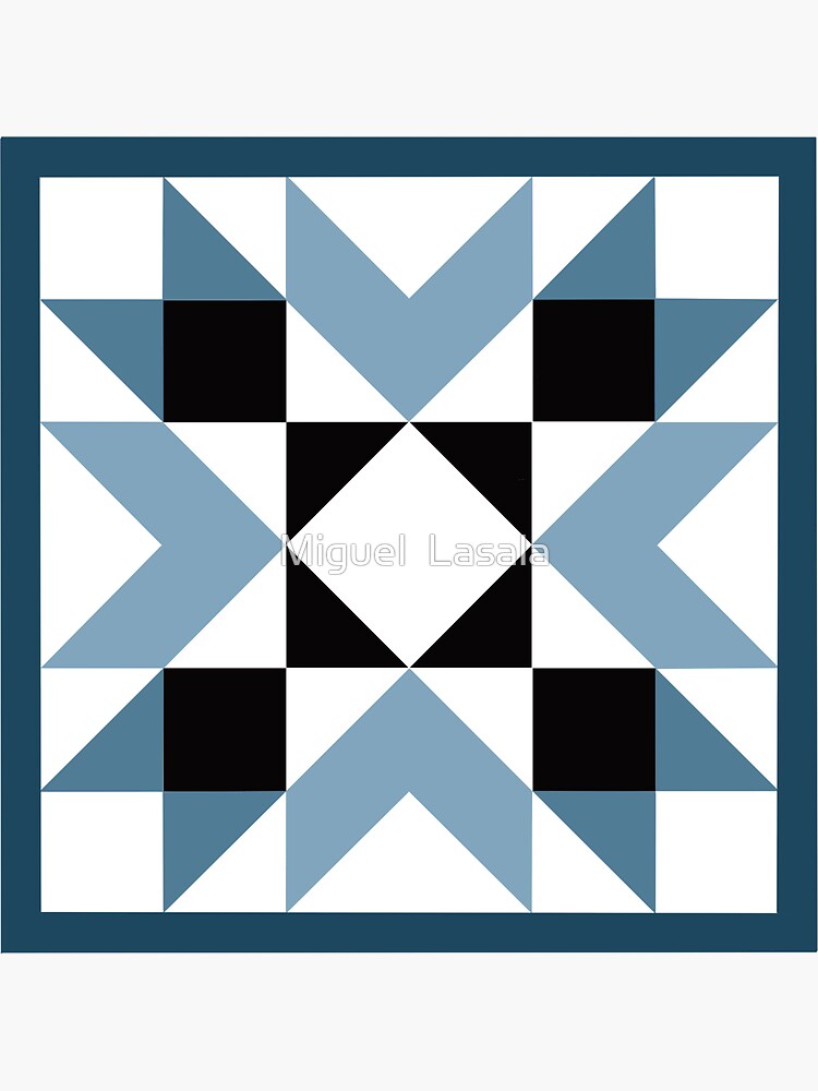 Barn Quilt Blue Black  Sticker