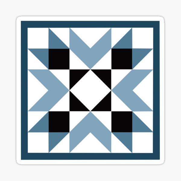 Barn Quilt Blue Black Sticker