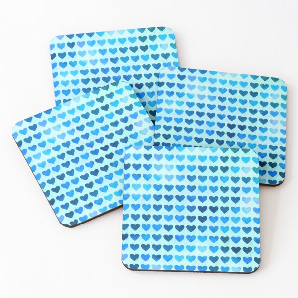 Item preview, Rainbow Hearts Aqua Blue Navy designed and sold by LaurenWDesigns.