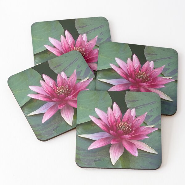 Item preview, Pink Lotus flower and leaves designed and sold by Roz McQuillan Fine Art & Photography.