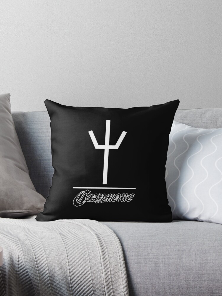 Clare Claymore Logo Symbol Throw Pillow By 411drpkv4c Redbubble