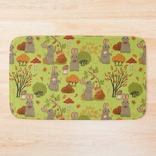 Item preview, attern with rabbits in the autumn forest. designed and sold by burbura.