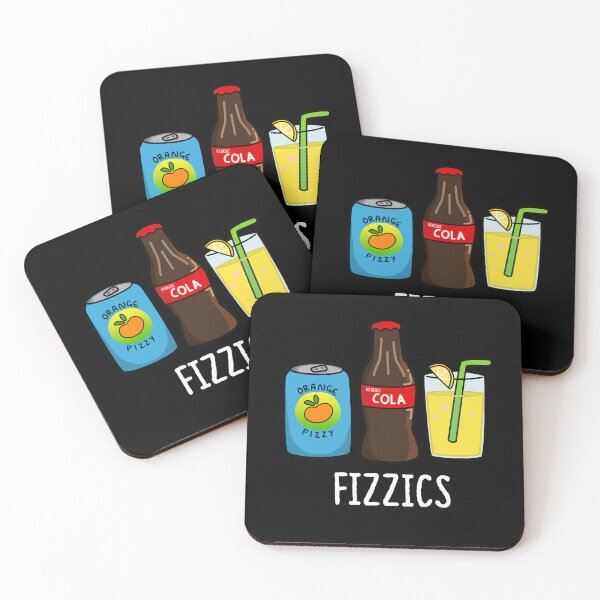 Item preview, Fizzics Funny Fizzy Cola Drinks Puns (Dark BG) designed and sold by punnybone.