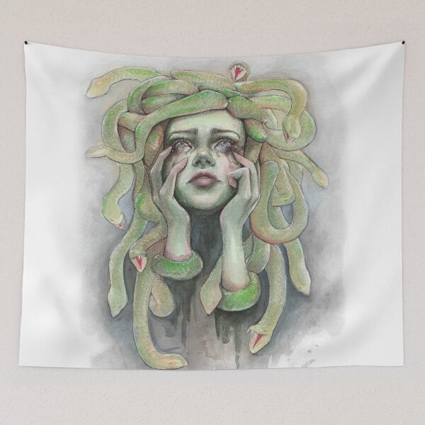Item preview, "Medusa" portrait illustration designed and sold by Alicia Nilsson.