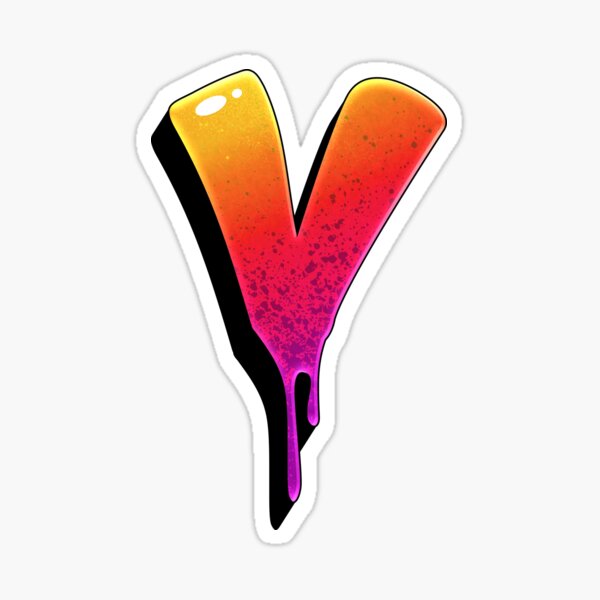 "Graffiti Letters V Letter Colorful Paint Splash Style" Sticker for