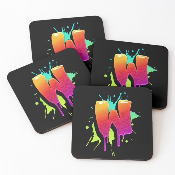 Item preview, Graffiti Letters W Letter Colorful Paint Splash Style designed and sold by ToTheNextLetter.