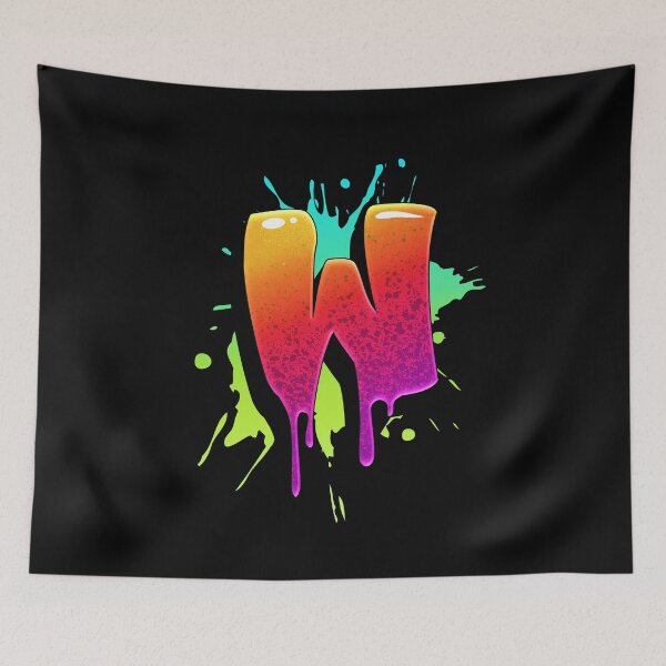 Item preview, Graffiti Letters W Letter Colorful Paint Splash Style designed and sold by ToTheNextLetter.