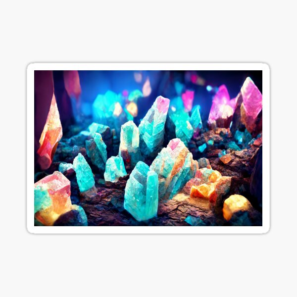 "Rainbow Crystal Gems" Sticker for Sale by MurderHouse Redbubble