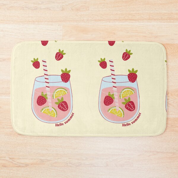 Item preview, Summer drink strawberry lemon iced tea hello summer pink aesthetic beverage cocktail designed and sold by Novel-ty.