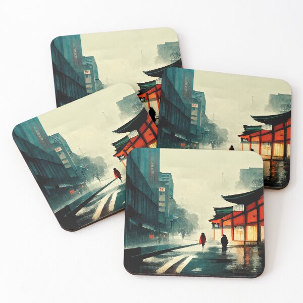 Item preview, Japanese town Lofi Aesthetic No. 5 designed and sold by WolfPack-Art.
