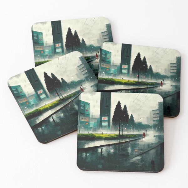 Item preview, Japanese town Lofi Aesthetic No. 6 designed and sold by WolfPack-Art.