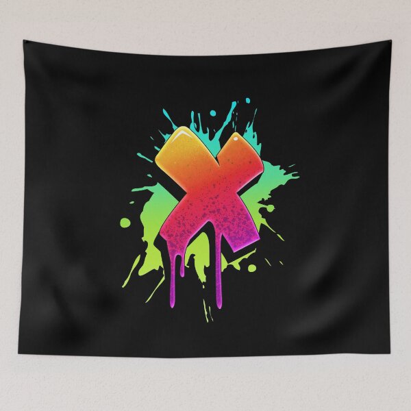 Item preview, Graffiti Letters X Letter Colorful Paint Splash Style designed and sold by ToTheNextLetter.