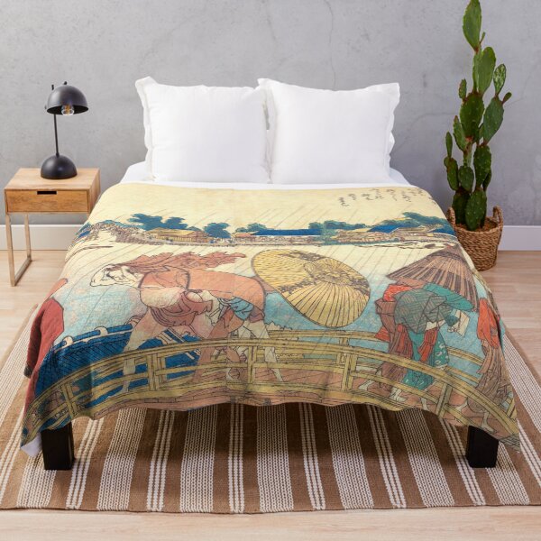 Item preview, Shower at the New Yanagi Bridge - Katsushika Hokusai designed and sold by SimpleJoyStyle.