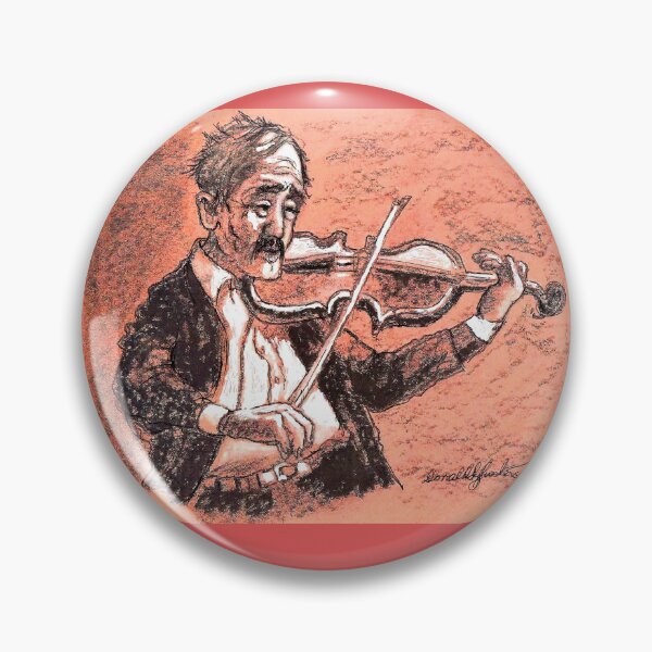 Item preview, Old Man Playing His Violin - Charcoal Print By Don Sylvester designed and sold by DonSylvester.