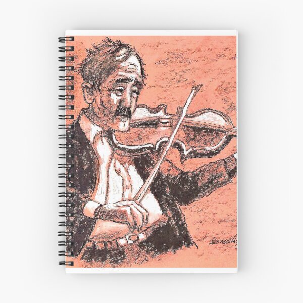 Item preview, Old Man Playing His Violin - Charcoal Print By Don Sylvester designed and sold by DonSylvester.
