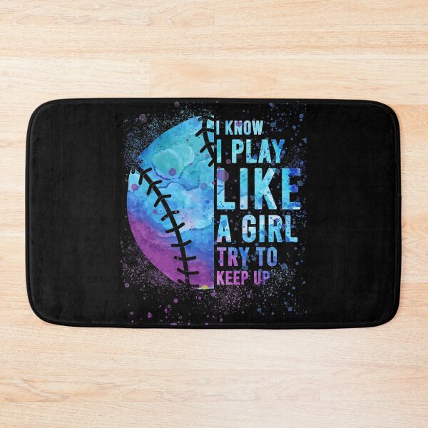 Item preview, I Know I Play Like A Girl Try To Keep Up Softball Funny Softball Women Girls designed and sold by MichelSorour.