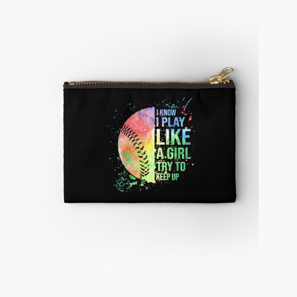 Item preview, I Know I Play Like A Girl Try To Keep Up Softball Gift designed and sold by MichelSorour.