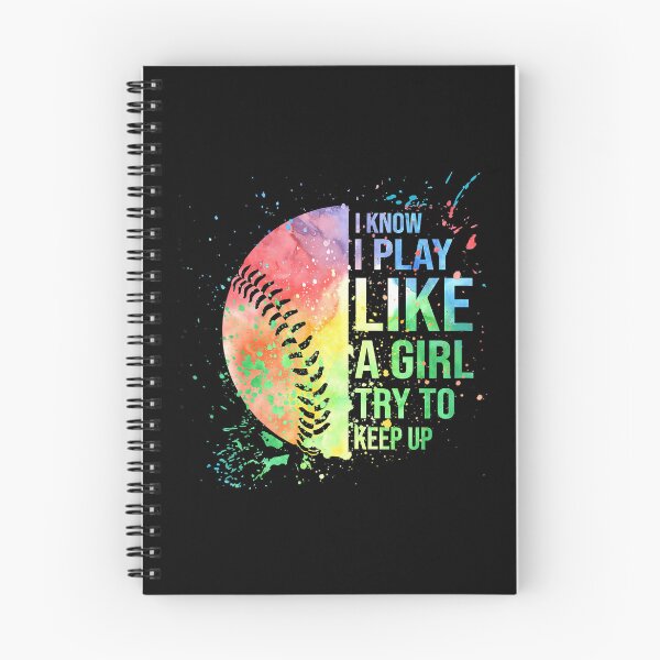 Item preview, I Know I Play Like A Girl Try To Keep Up Softball Gift designed and sold by MichelSorour.