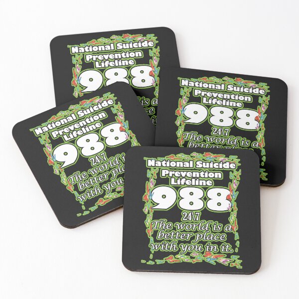 Item preview, Copy of National Suicide Prevention Lifeline 988 With Butterflies in green designed and sold by JoyOfHopeStore.