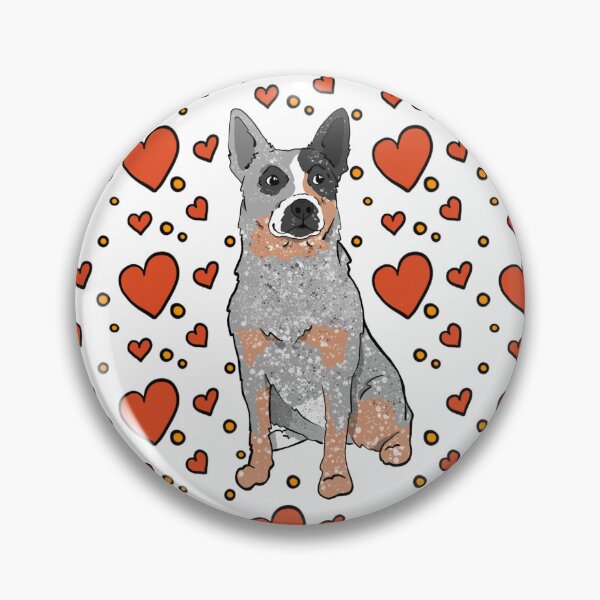 Item preview, Blue Heeler Dog & Hearts Valentine's Day Pattern designed and sold by thecloudycorgi.