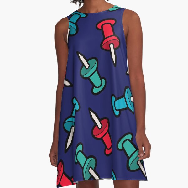 Map Tack Pattern A-Line Dress
