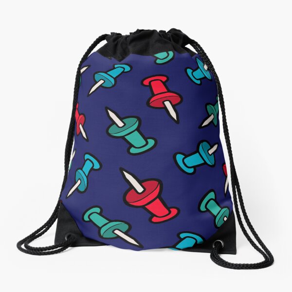 Map Tack Pattern Drawstring Bag
