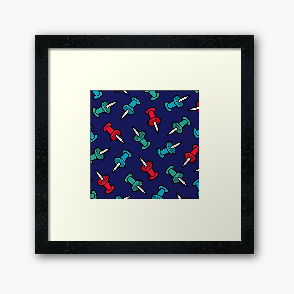 Map Tack Pattern Framed Art Print