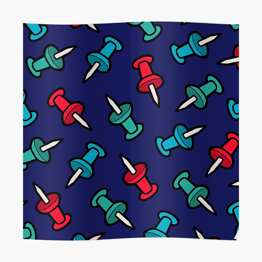 Map Tack Pattern Poster