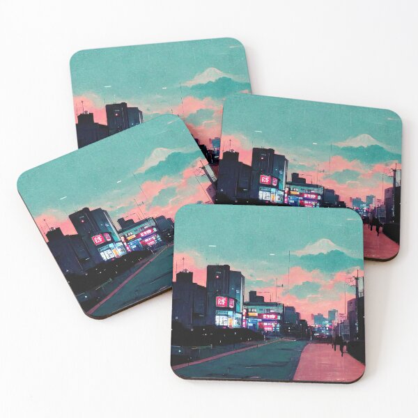 Item preview, Japanese town Lofi Aesthetic No. 10 designed and sold by WolfPack-Art.