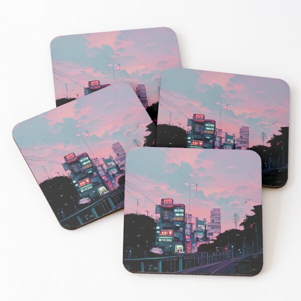 Item preview, Japanese town Lofi Aesthetic No. 11 designed and sold by WolfPack-Art.