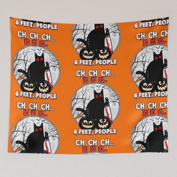 Item preview, Black Cat Halloween Six Feet People designed and sold by WoodburyLake.