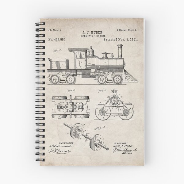 Item preview, Train Locomotive Patent - Steam Train Art - Antique designed and sold by patentpress.