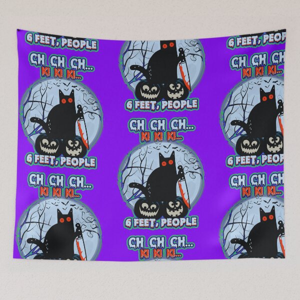 Item preview, Black Cat Halloween Six Feet People designed and sold by WoodburyLake.