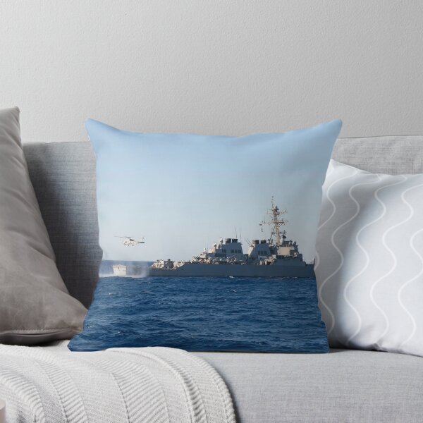 Item preview, STK108054M-An SH-60R Sea Hawk helicopter lands on the flight deck of USS Ramage. designed and sold by StocktrekImages.