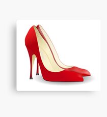 High Heels, Heels, Shoes, Pumps, Stilettos, Red Canvas Print