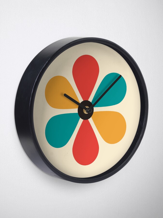 Alternate view of Mid Century Vintage Retro Color Flower Clock
