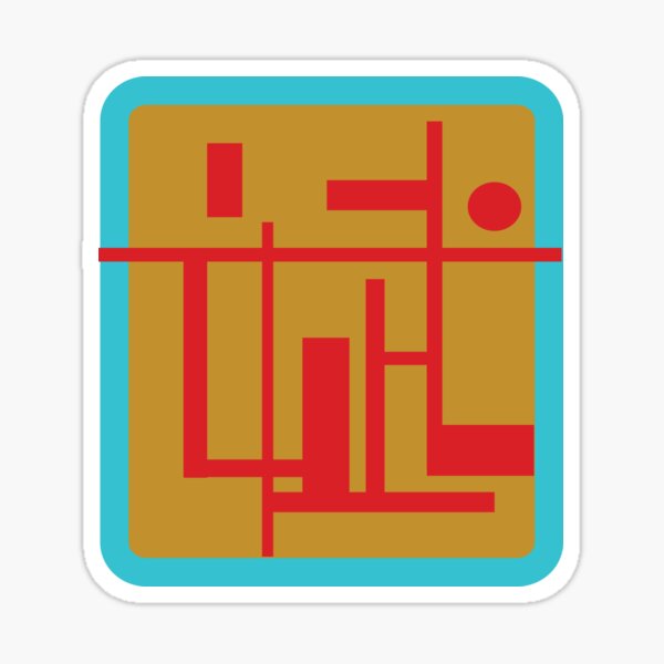 Hin inkan tan, blue and red Sticker