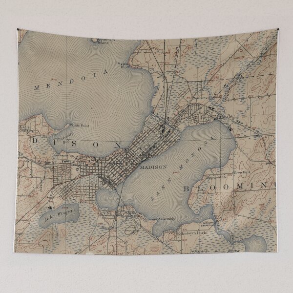 Item preview, Vintage Map of Madison Wisconsin (1904) designed and sold by BravuraMedia.