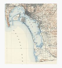 Vintage Map of San Diego California (1902) Photographic Print