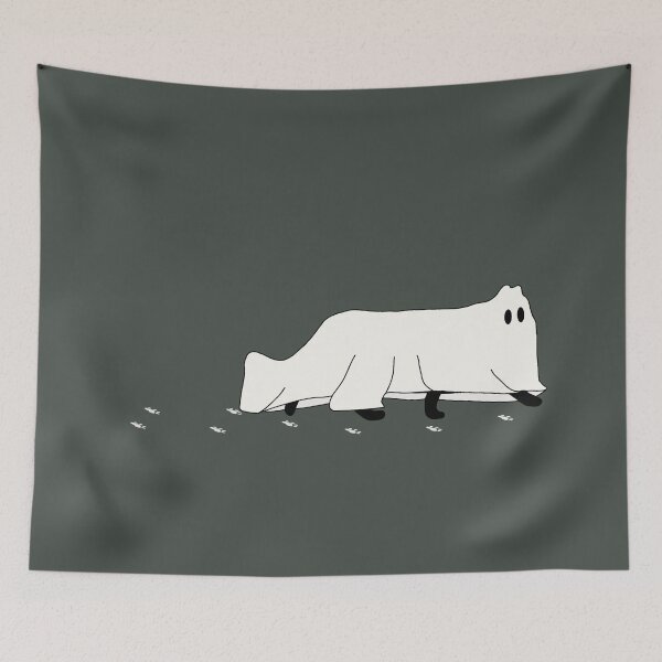 Item preview, Walking Ghost Cat Leaving Paw Prints designed and sold by shindeku.