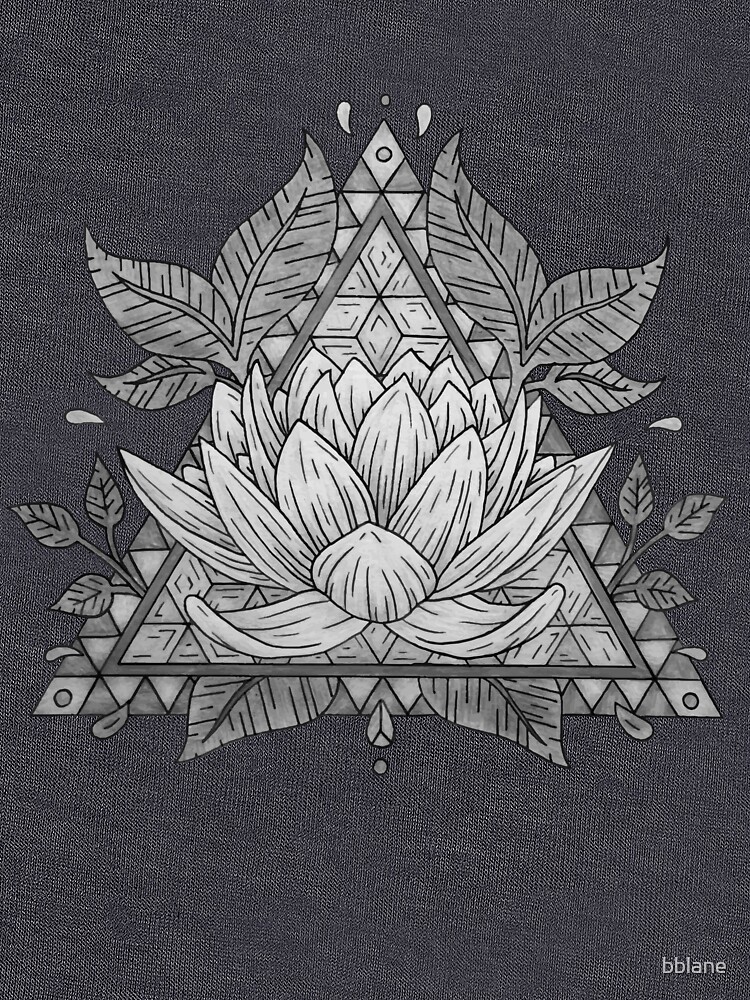Grey Lotus Flower Geometric Design by bblane