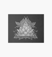 Grey Lotus Flower Geometric Design Art Board