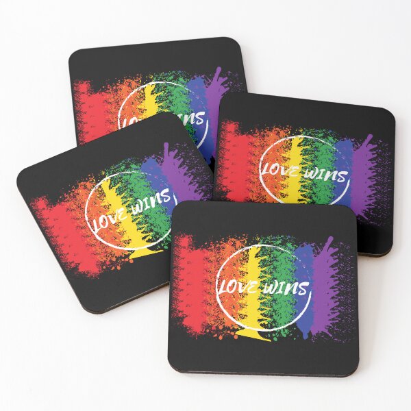 Item preview, Love Wins Rainbow Colors White Circle In Black designed and sold by LuckyKermit.
