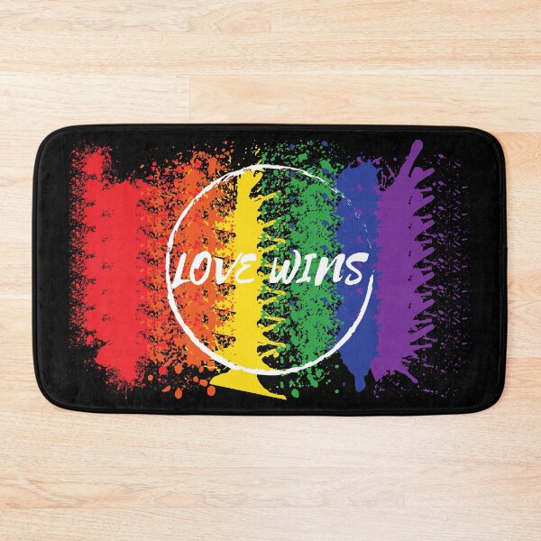 Item preview, Love Wins Rainbow Colors White Circle In Black designed and sold by LuckyKermit.