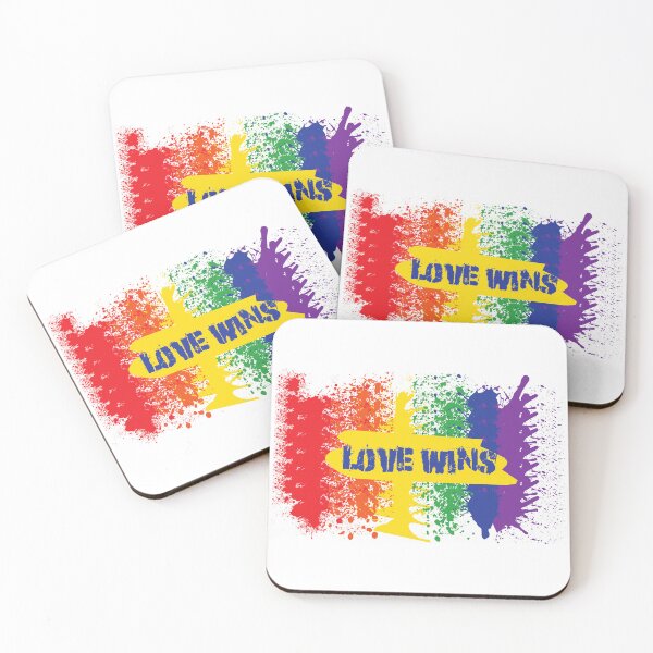 Item preview, Love Wins Rainbow Colors Blue Splash Letters designed and sold by LuckyKermit.