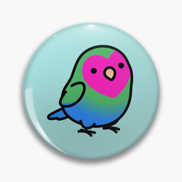 Item preview, "Poly Polly" Polysexual LGBT+ Pride Lovebird designed and sold by birdhism.