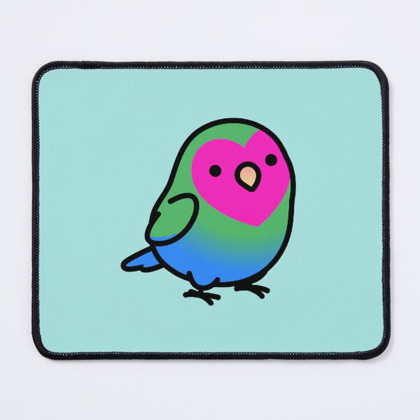 Item preview, "Poly Polly" Polysexual LGBT+ Pride Lovebird designed and sold by birdhism.