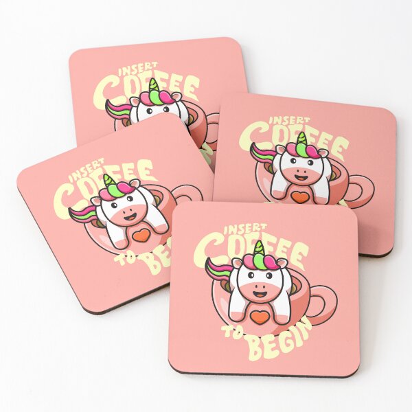 Item preview, Insert Coffee to Begin Kawaii Unicorn on a Cup designed and sold by Yellow Coffee.