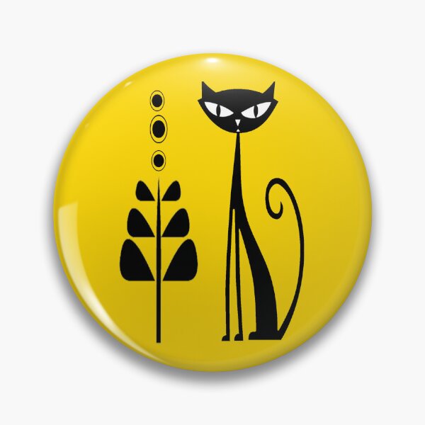 Item preview, Mid Century Modern  Atomic Cats Yellow Pattern designed and sold by Tamas Das.