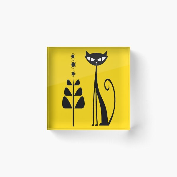 Item preview, Mid Century Modern  Atomic Cats Yellow Pattern designed and sold by Tamas Das.